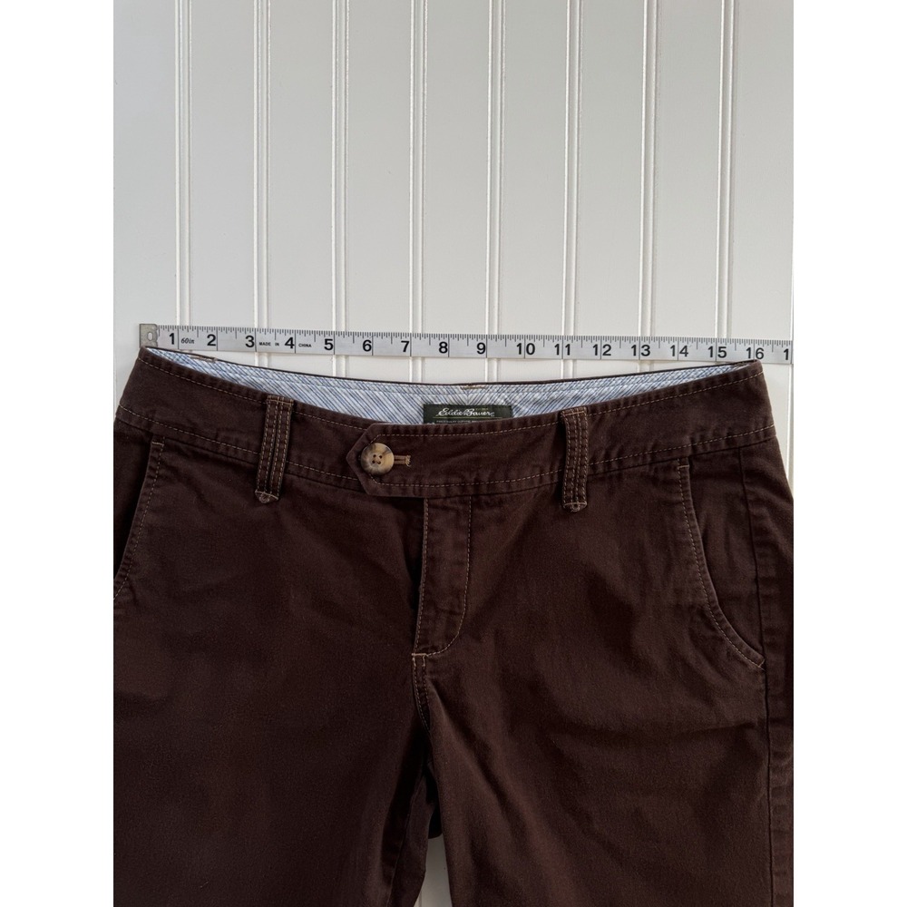 Eddie Bauer Bermuda Shorts Women's 8 Brown Cotton Stretch Pockets - Picture 6 of 10